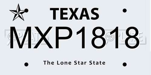 MXP1818 Texas License Plate