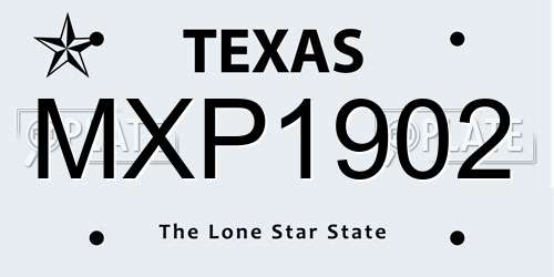 MXP1902 Texas License Plate