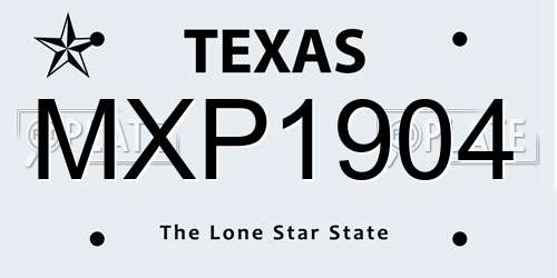 MXP1904 Texas License Plate