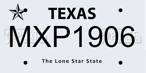 MXP1906 Texas License Plate