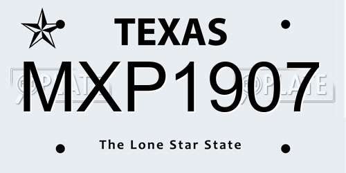 MXP1907 Texas License Plate