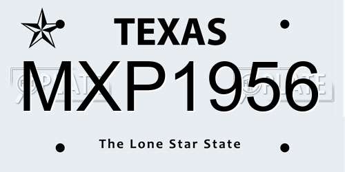 MXP1956 Texas License Plate