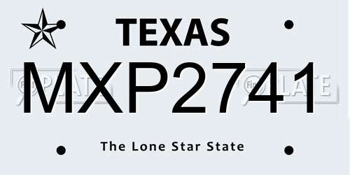 MXP2741 Texas License Plate