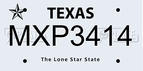 MXP3414 Texas License Plate