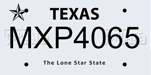 MXP4065 Texas License Plate