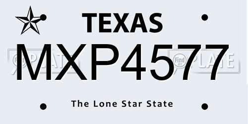 MXP4577 Texas License Plate