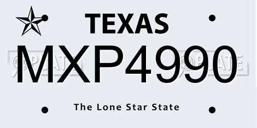MXP4990 Texas License Plate