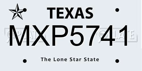 MXP5741 Texas License Plate