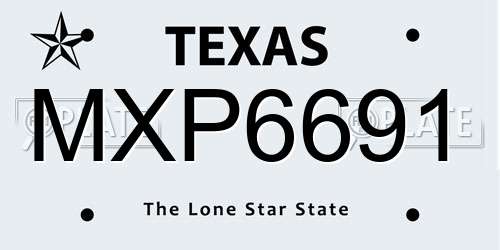 MXP6691 Texas License Plate