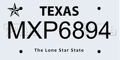 MXP6894 Texas License Plate