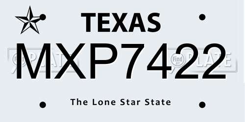 MXP7422 Texas License Plate