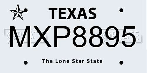 MXP8895 Texas License Plate