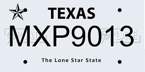 MXP9013 Texas License Plate