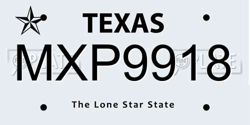 MXP9918 Texas License Plate