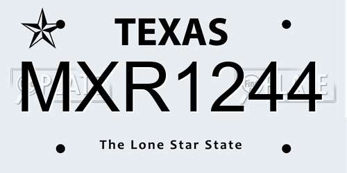 MXR1244 Texas License Plate