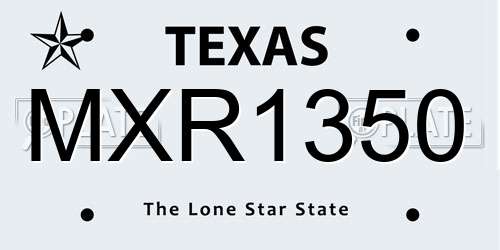 MXR1350 Texas License Plate