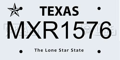 MXR1576 Texas License Plate