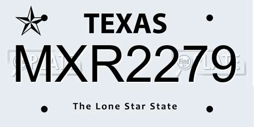 MXR2279 Texas License Plate