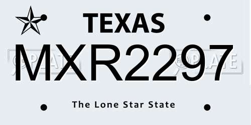 MXR2297 Texas License Plate