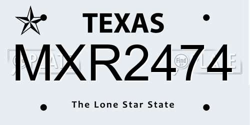 MXR2474 Texas License Plate