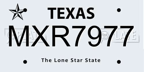 MXR7977 Texas License Plate