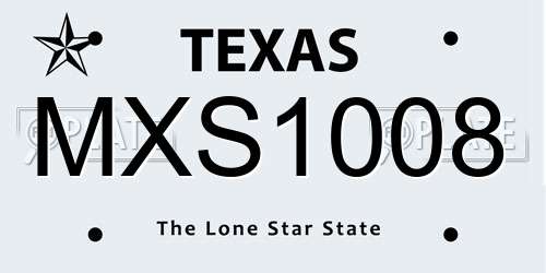 MXS1008 Texas License Plate