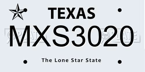 MXS3020 Texas License Plate