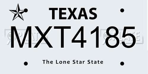 MXT4185 Texas License Plate