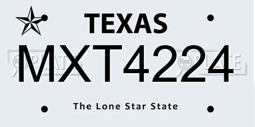 MXT4224 Texas License Plate