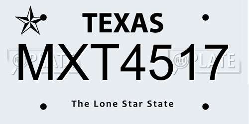 MXT4517 Texas License Plate