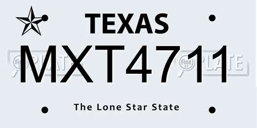 MXT4711 Texas License Plate
