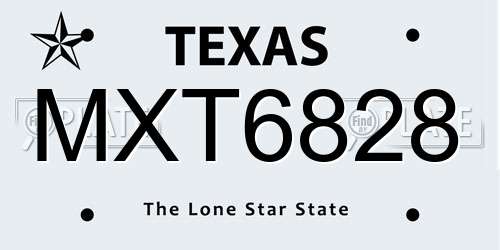 MXT6828 Texas License Plate
