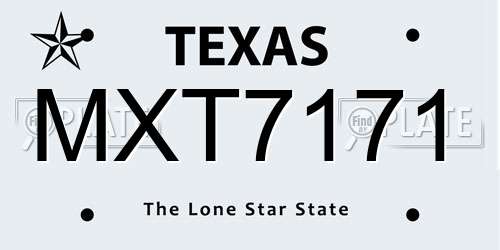 MXT7171 Texas License Plate