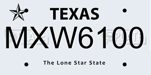 MXW6100 Texas License Plate
