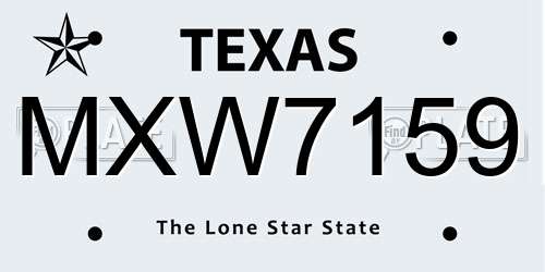 MXW7159 Texas License Plate
