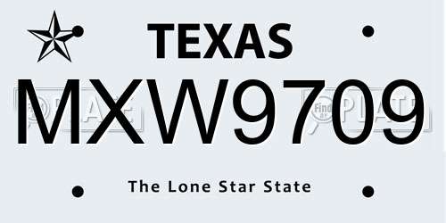 MXW9709 Texas License Plate