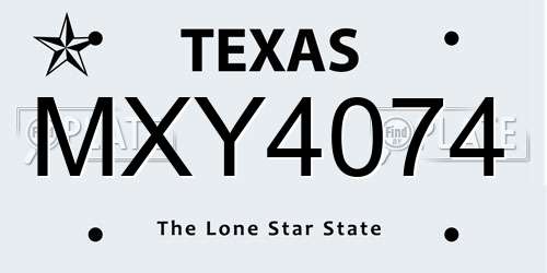 MXY4074 Texas License Plate