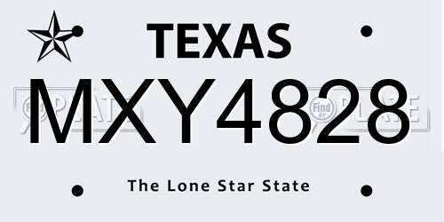MXY4828 Texas License Plate