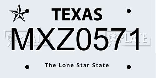 MXZ0571 Texas License Plate