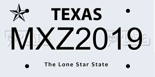 MXZ2019 Texas License Plate
