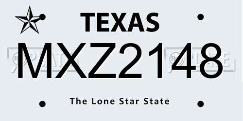 MXZ2148 Texas License Plate