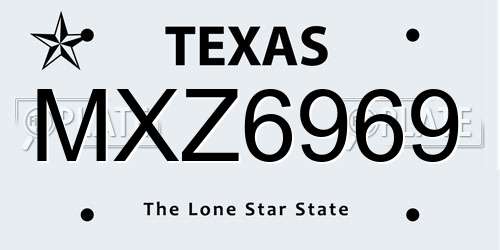 MXZ6969 Texas License Plate