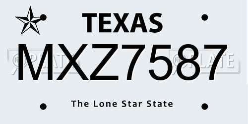 MXZ7587 Texas License Plate