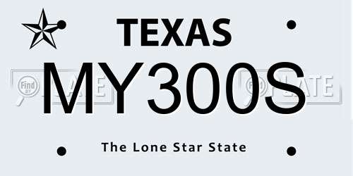 MY300S Texas License Plate