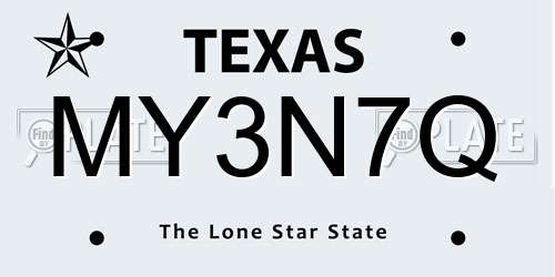 MY3N7Q Texas License Plate