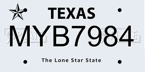 MYB7984 Texas License Plate
