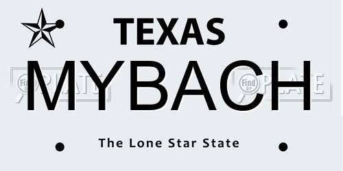 MYBACH Texas License Plate