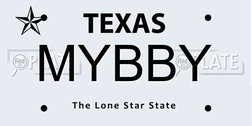 MYBBY Texas License Plate