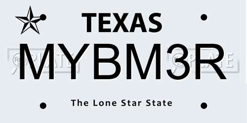 MYBM3R Texas License Plate