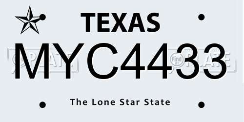 MYC4433 Texas License Plate
